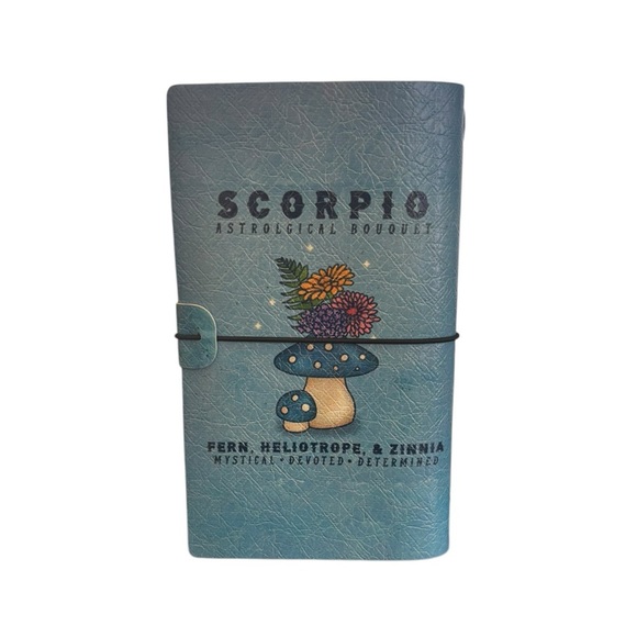 Travelers Notebook Journal Refillable Faux Leather A3 Zodiac Scorpio Blue - Picture 7 of 7